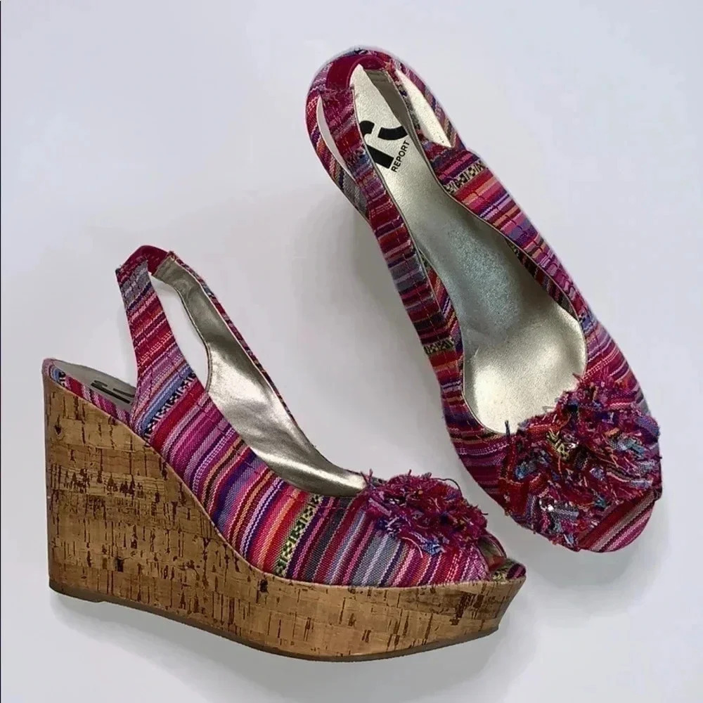 Report “Manhattan” Open Toe Wedges Size 9.5